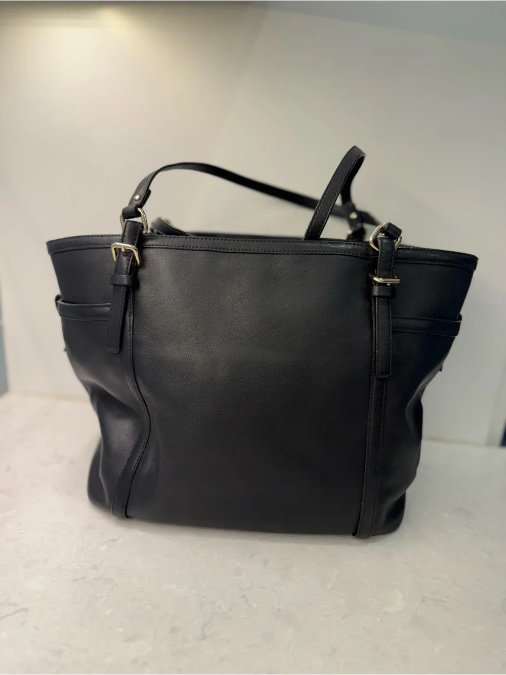 Kate Spade Clementine Park Slope PXRU1110 Black Leather Tote Shoulder Bag